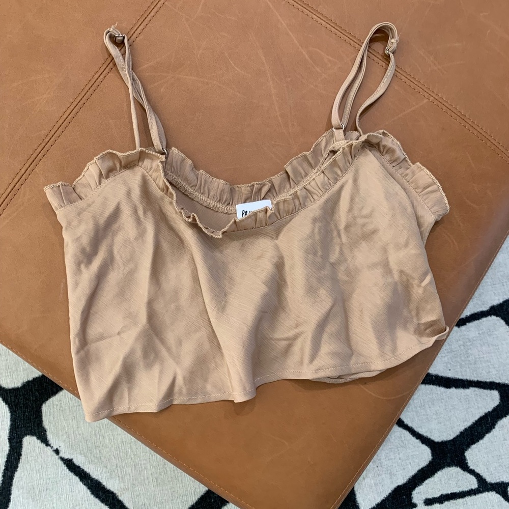 Tan flow crop top